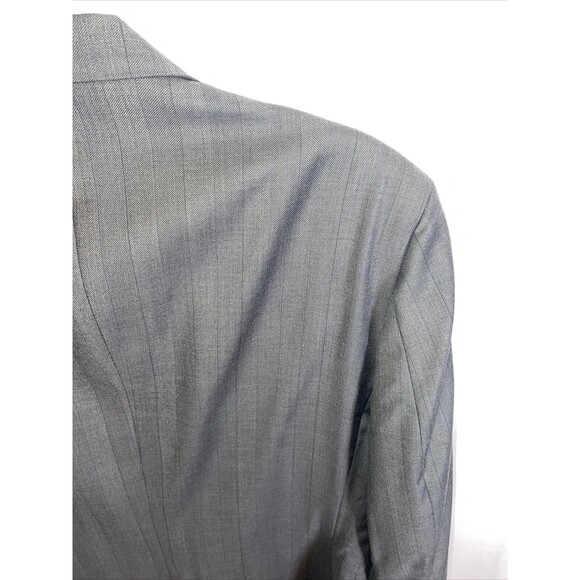 Haggar Imperial Suit Jacket Men’s Size 40R Gray 6 Button Double Breasted - Picture 10 of 12